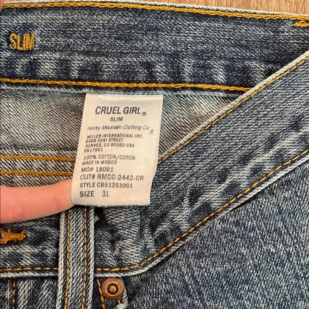 Cruel Girl Slim Classic Western Blue Women's Jeans - Picture 5 of 7